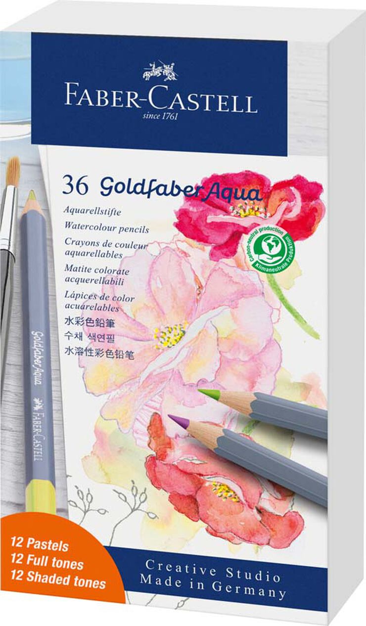 Lápices Faber-Castell Goldfaber Aqua estuche 36 colores