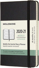 Agenda Moleskine 2020 - 2021 18 meses Pocket Semana Vista Inglés Negro (9x14 cm)