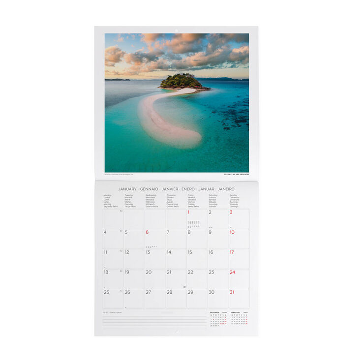 Calendario Legami 30x29 Pared Vitamin Sea Multiling&uuml;e 2027