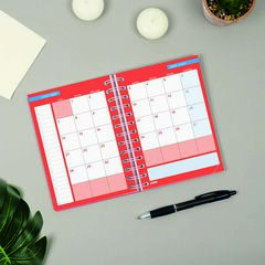 Agenda Finocam Cosmflex 1/8 D&iacute;a/P&aacute;gina Castellano 2026-27 Rojo