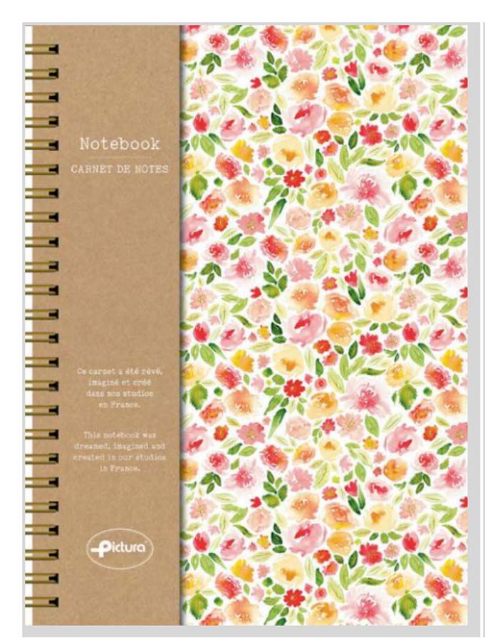 Libreta Espiral A5 Pictura Flores Blancas