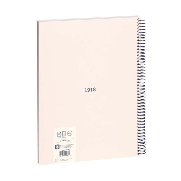 Notebook 1 A4 80h 95g 5X5 Milan 1918 beige