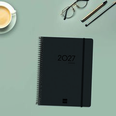 Agenda Finocam 16M Ikon E10 Sem/Vista Vertical Multiling&uuml;e 2026-27 Negro