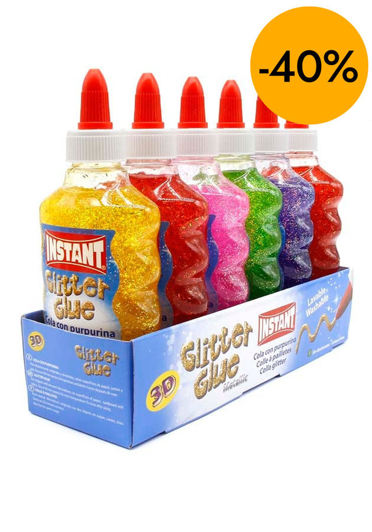 Cola Instant Glitter Met&aacute;lico 180ml colores surtidos