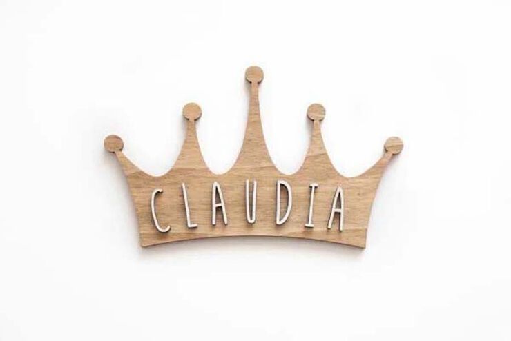 Placa decorativa personalizable Corona kraft