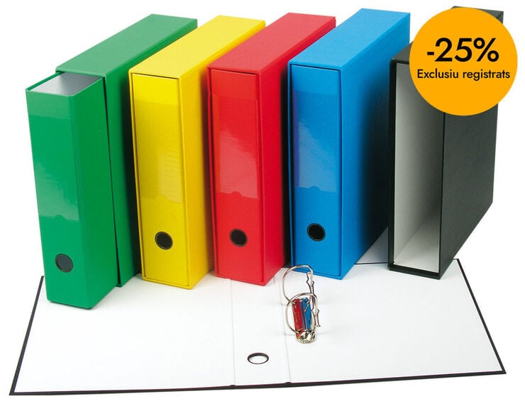 Archivador 2 anillas Abacus Folio con caja azul