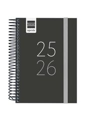Agenda Finocam escolar Secundaria 1/8 día/pág cat 2025-26 negro