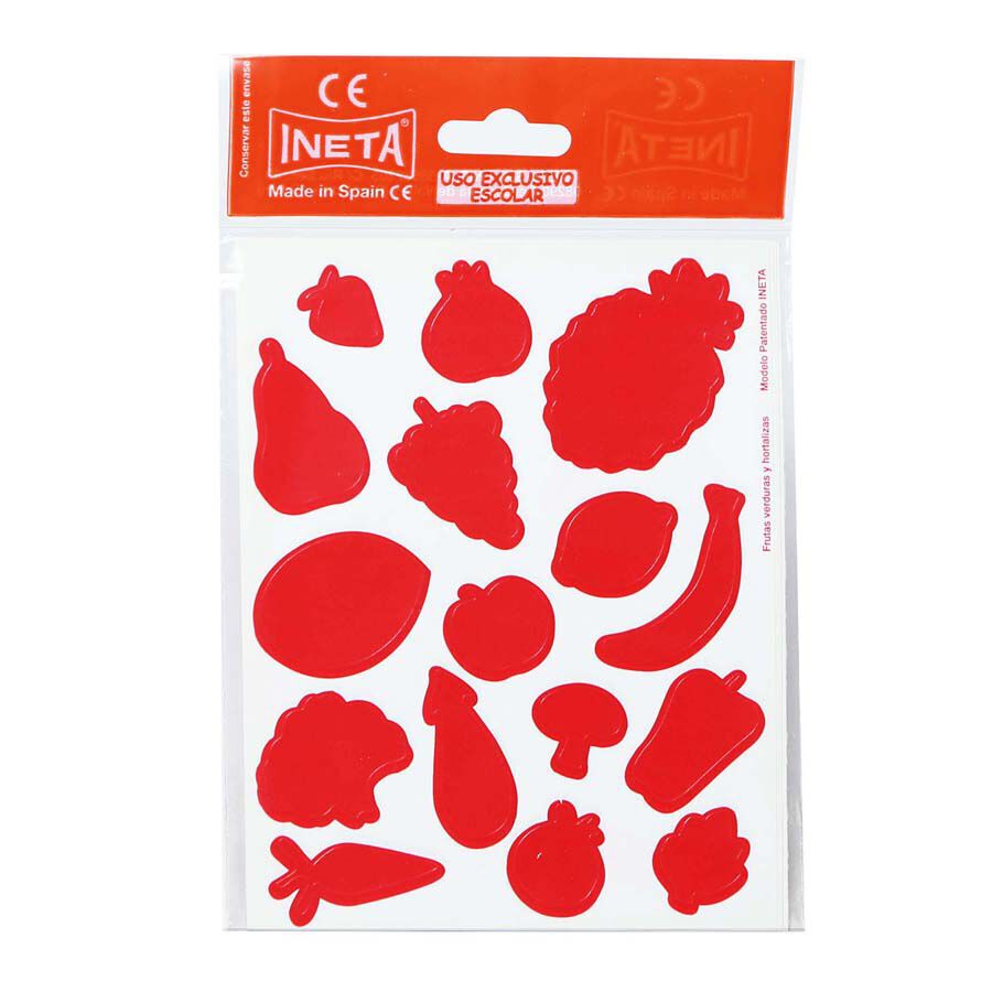 Gomets tem&aacute;ticos Ineta Fruta 6 colores