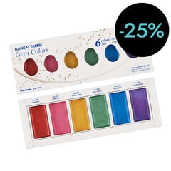 Acuarelas Kuretake Gansai Tambi Gem 6 colores