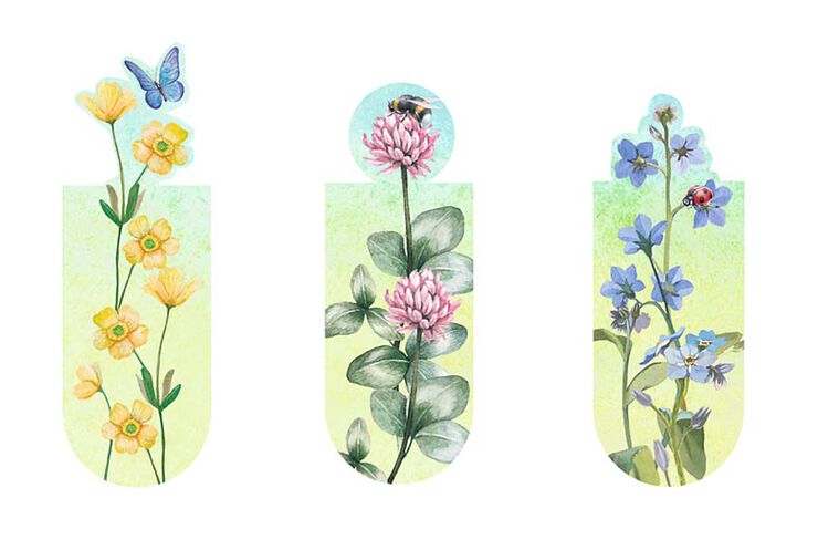 Marcapáginas magnético Flores 3u