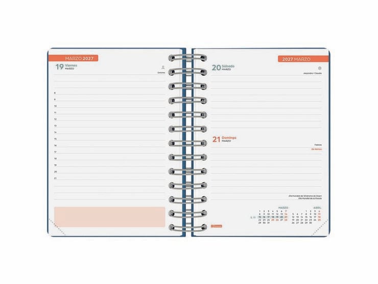 Agenda Escolar Finocam Cosmoflex 1/8 D&iacute;a/P&aacute;gina Castellano 2026-27 Azul