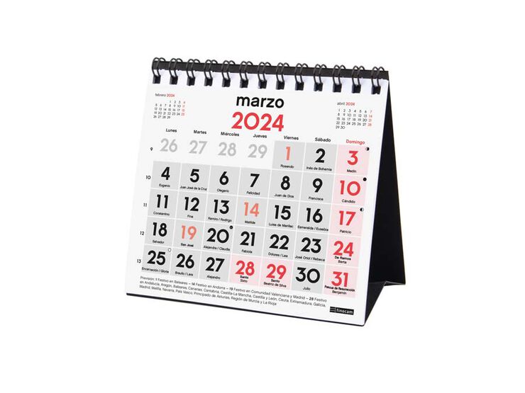 Calendari sobretaula Finocam Núm.Grans XXS 2024 cas