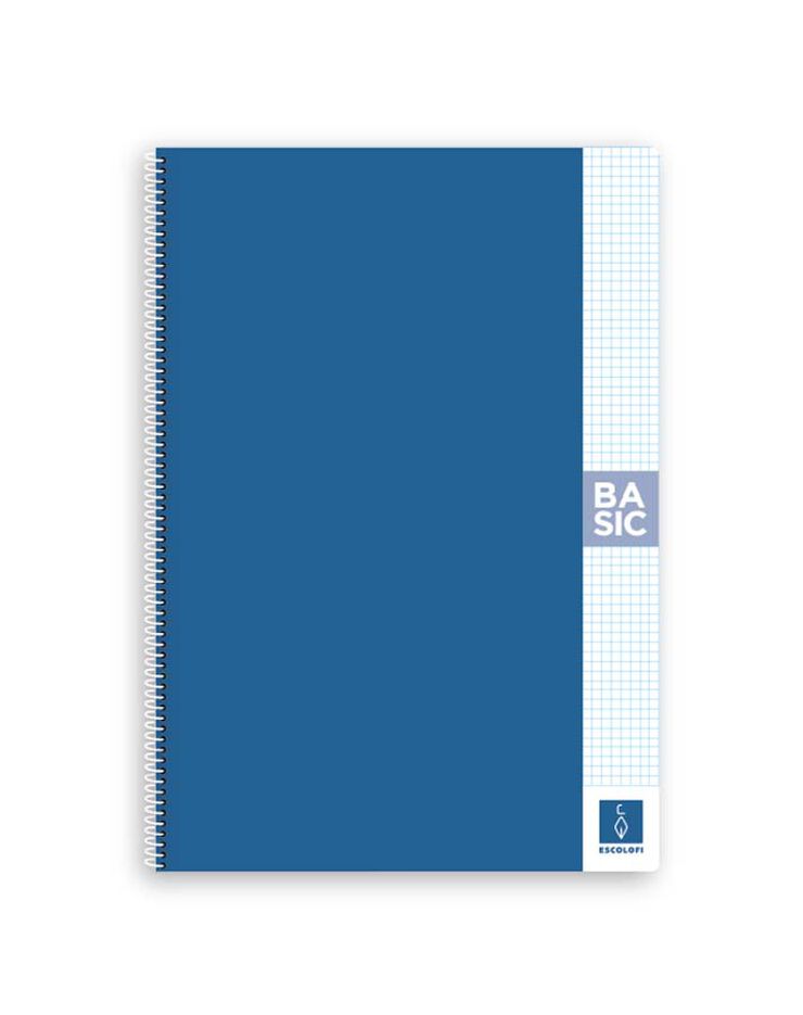 Libreta espiral Escolofi Basic A4 80 hojas 4x4 azul