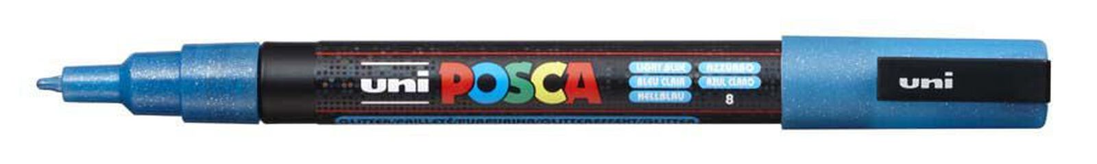 Rotulador Posca PC-3M 0,9-1,3mm azul claro glitter