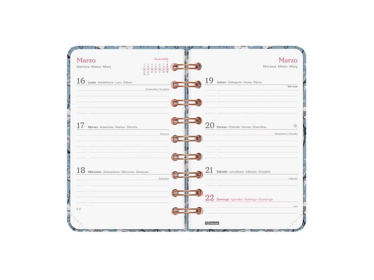 Agenda Finocam You E3 sem/vista horizontal cas 2026 Cotton
