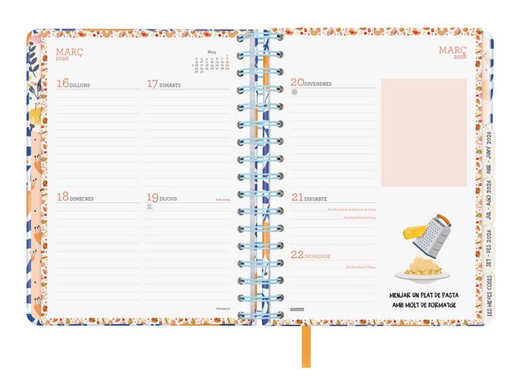 Agenda Finocam 16 meses Vitae 1/4 sem/vista cat 2025-26 azul