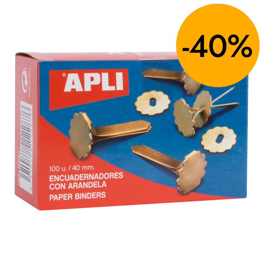 Encuadernador con arandela 40mm Apli 100u