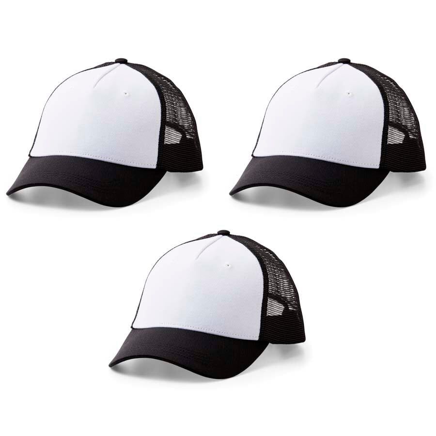Gorra blanco/negro 3u