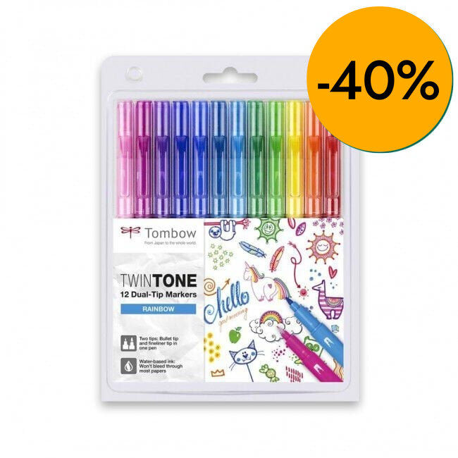 Retoladors Tombow TwinTone Dual arc Sant Mart&iacute; 12 colors