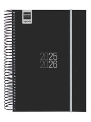 Agenda Finocam escolar espiral E10 día/pág cas 2025-26 negro