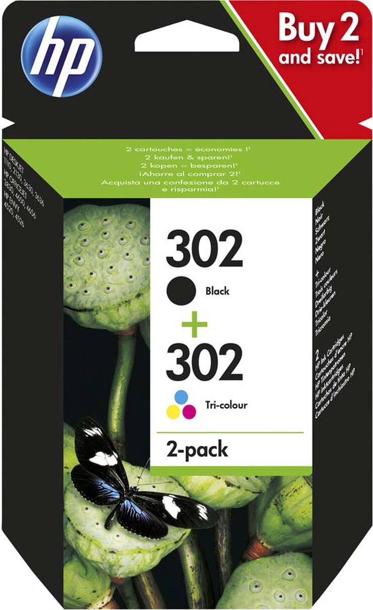 Cartucho original HP 302 Combo 2-pack - X4D37AE