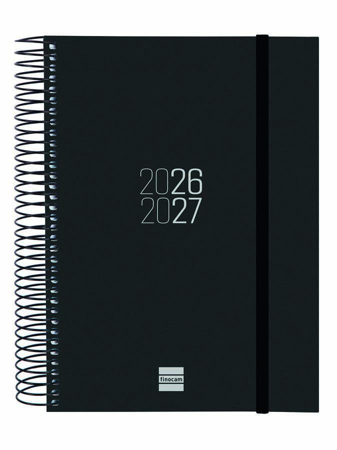 Agenda Escolar Finocam Esp.E10 D&iacute;a/P&aacute;gina Castellano 2026-27 Negro