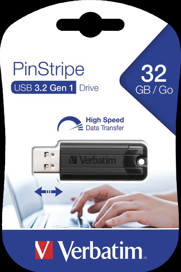 Unitat PinStripe USB USB-A 3.2 Gen 1 - 32GB Verbatim
