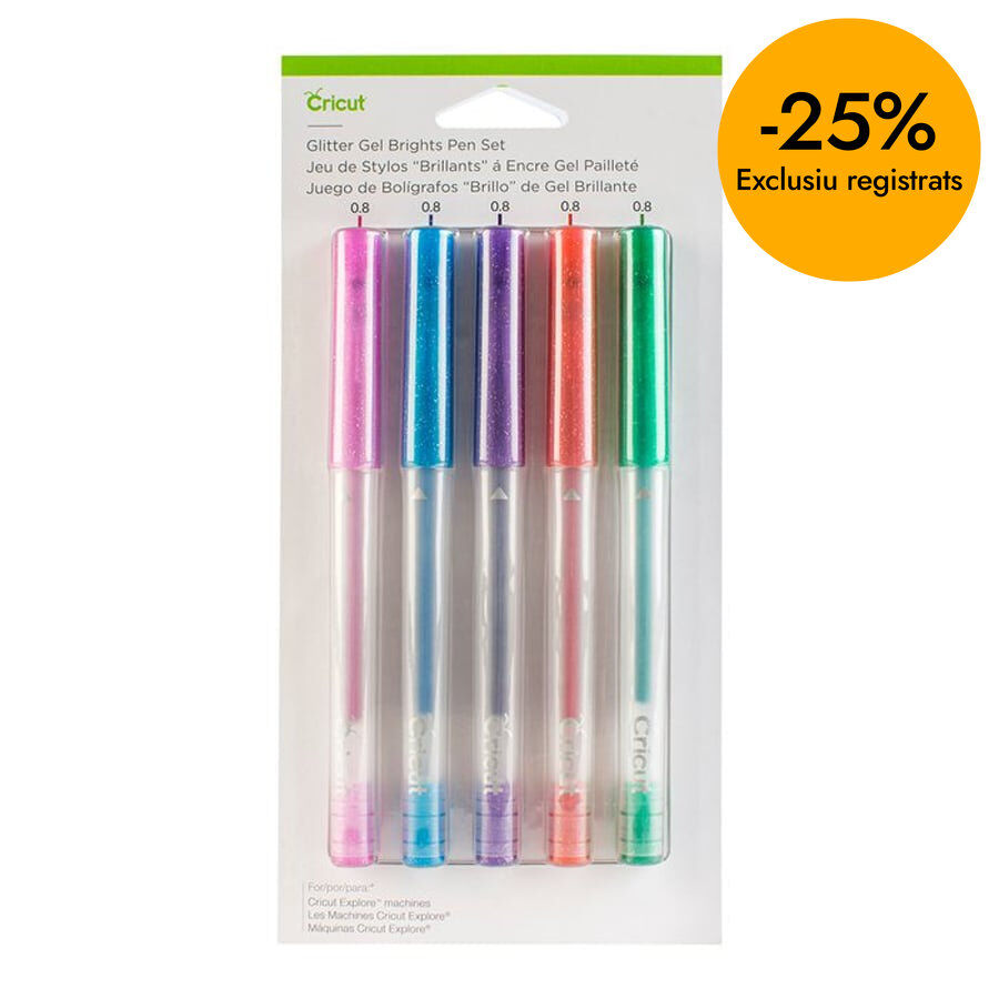 Rotuladores glitter 0,8mm 5 colores