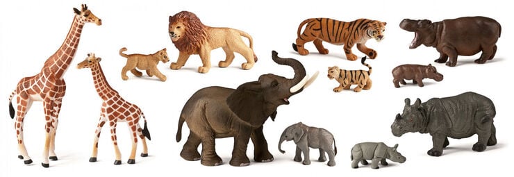 Animales salvajes con cr&iacute;as 12 uniades