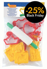 Motlles per a plastilina Jovi 12u + 1 corró