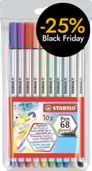 Rotuladores Stabilo Pen68 Brush 10 colores
