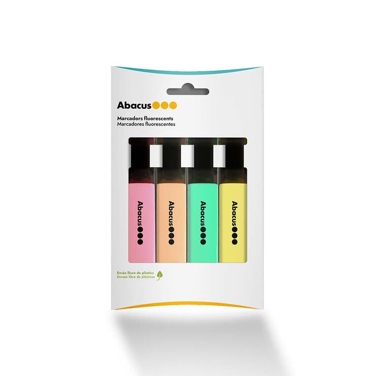 Marcador fluorescent Abacus pastel 4 colors