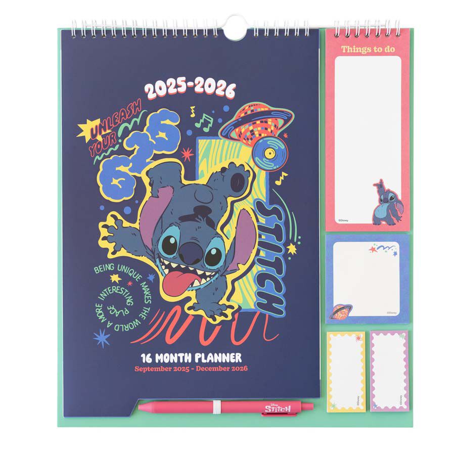 Planificador 16 mesos mes/vista mult 2025-26 Disney Stitch