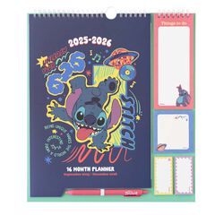 Planificador 16 mesos mes/vista mult 2025-26 Disney Stitch