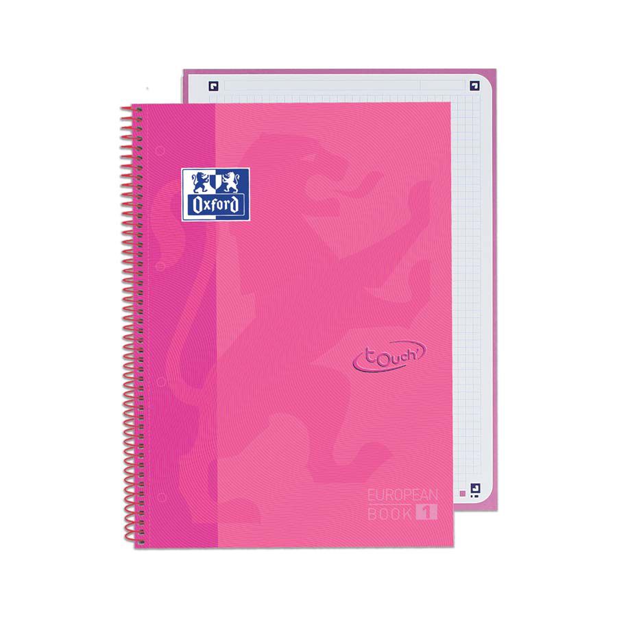 Notebook Oxford Europeanbook 1 Touch A4+ 80 fulls 5x5 rosa