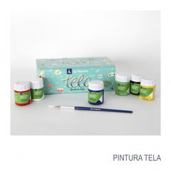 Kit de Pintura para Tela La Pajarita (6 colores + pincel)