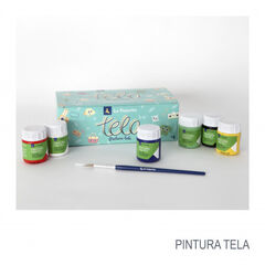 Set de pintura per a teixits La Pajarita 6 colors