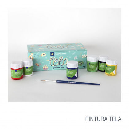 Kit de Pintura per Tela La Pajarita (6 colors + pinzell)