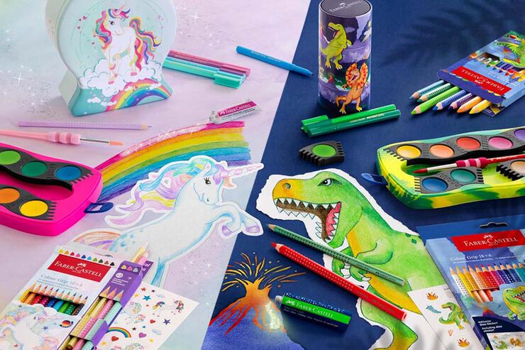 Acuarela Faber-Castell Connector Dinosaurio 12 colores