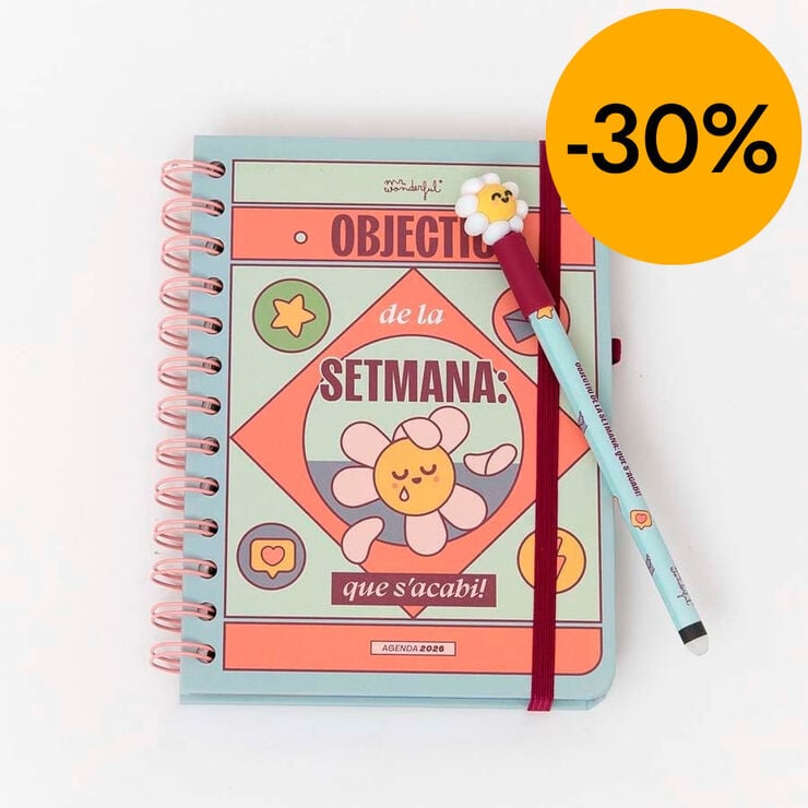 Set Agenda Mr.Wonderful petita setm/vista 2026 cat + Bol&iacute;graf