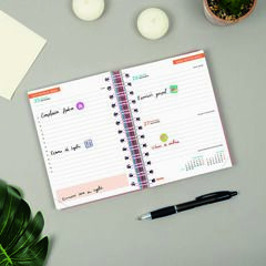 Agenda Finocam Cosmflex 1/8 D&iacute;a/P&aacute;gina Castellano 2026-27 Rojo
