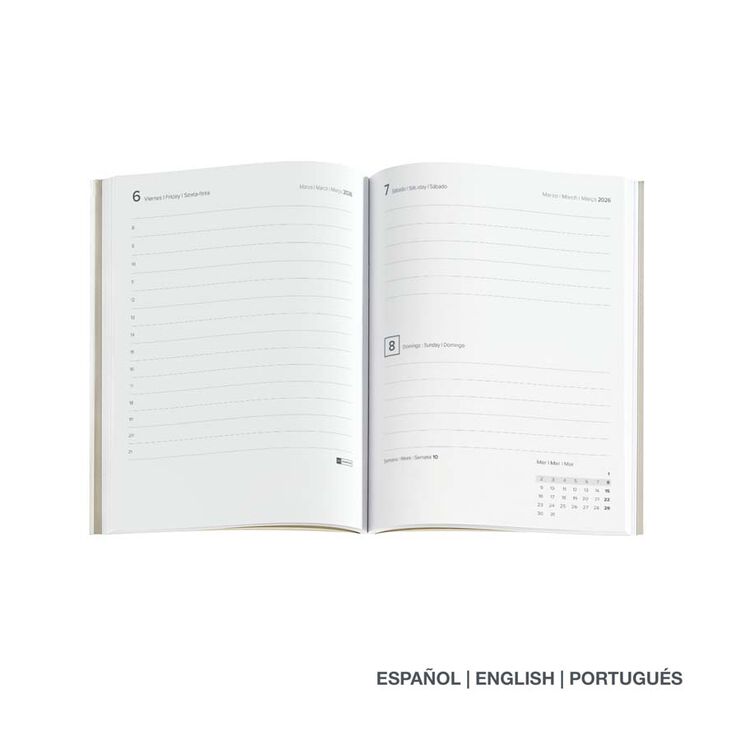 Agenda Miquelrius Journal 12x16 d&iacute;a/p&aacute;g mult 2026 Luxor negro