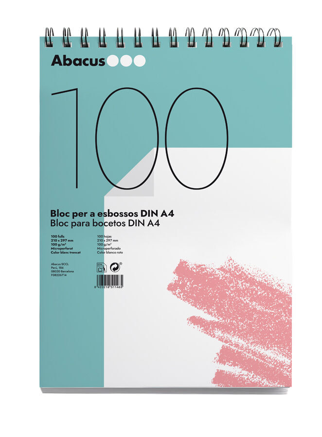 Bloc esb&oacute;s Abacus A4 100 fulls