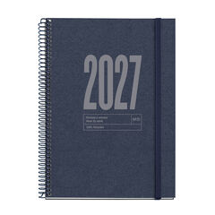 Agenda Miquelrius Especial Plus Setmana Vista Catal&agrave; Reciclat 2027 Blau Fosc