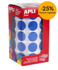 Gomets redondos grandes 20mm rollo azul