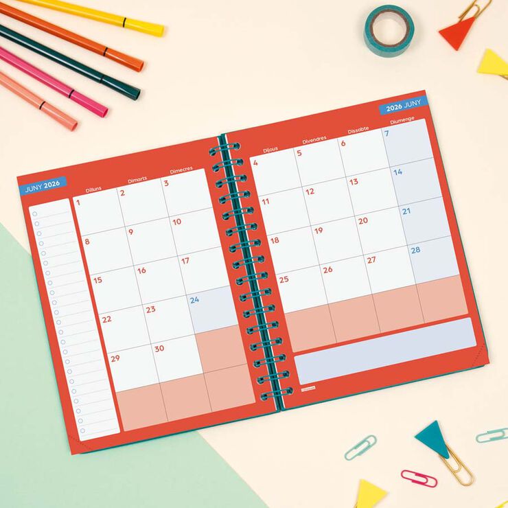 Agenda Finocam escolar Cosmo 1/4  sem/vista cat 2025-26 stars