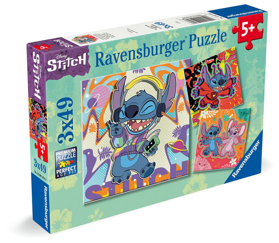Puzle 3 X 49 piezas Disney Stitch