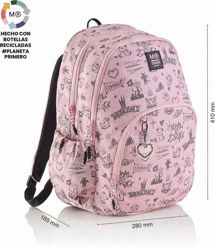 Mochila Triple MQR Oslo Not Boring Rosa