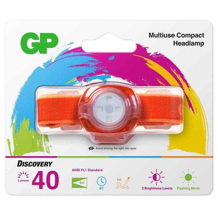 Linterna de Cabeza Infantil GP CK31 naranja 30lm