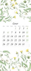 Calendari paret Flora 2026 catal&agrave;